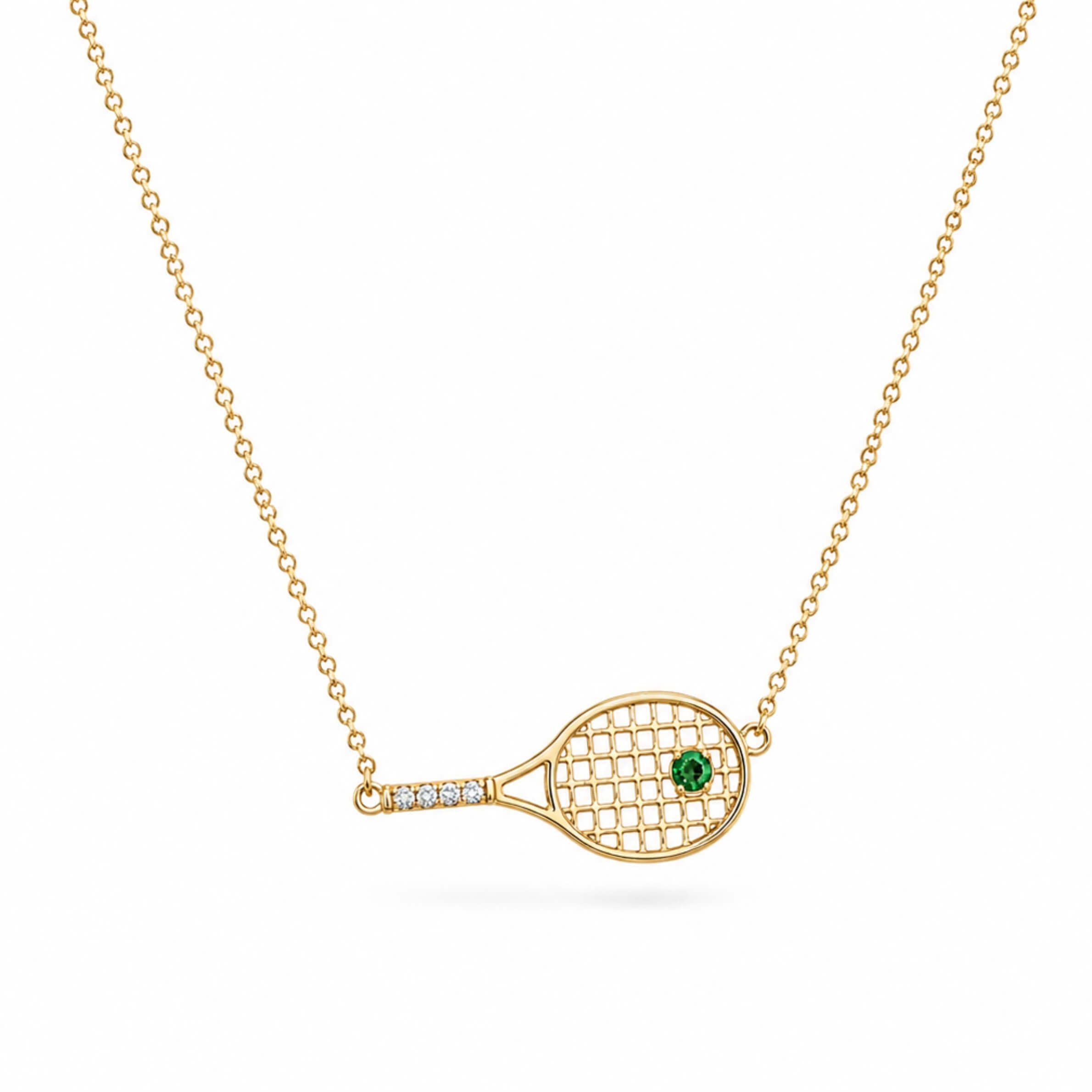 EMERALD BALL RACQUET NECKLACE - EmersonRyder 