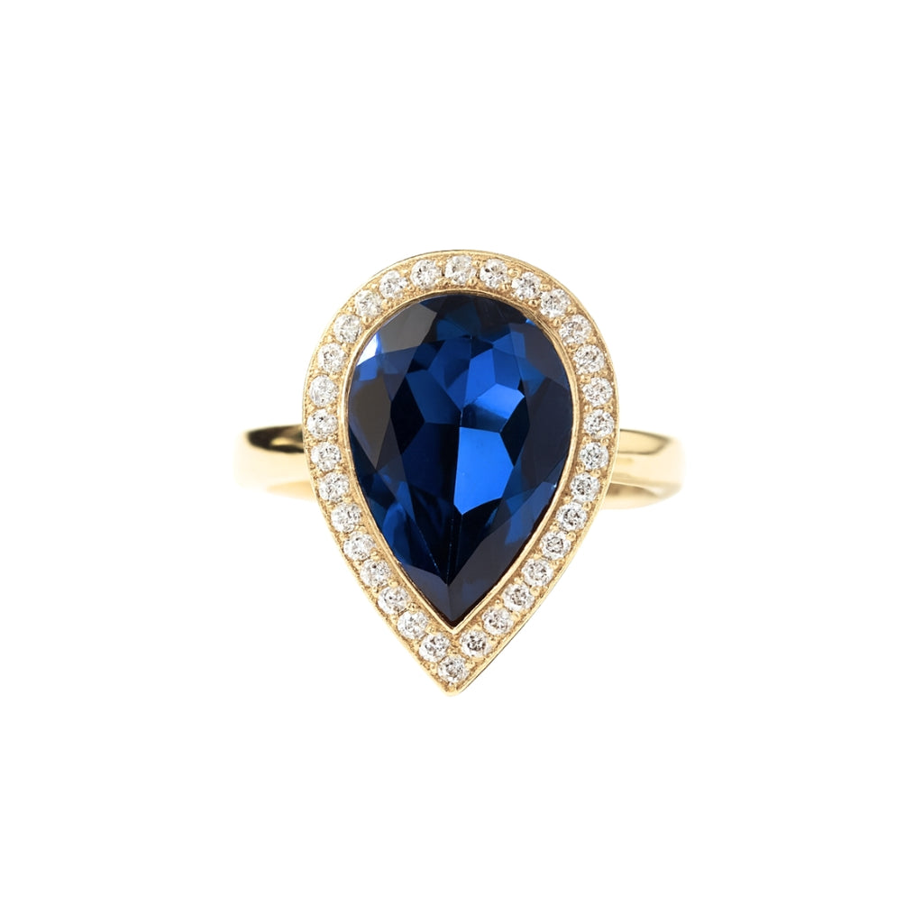 Diamond Bezel Sapphire Ring