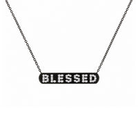CUSTOM DIAMOND ID BLACK BAR NECKLACE