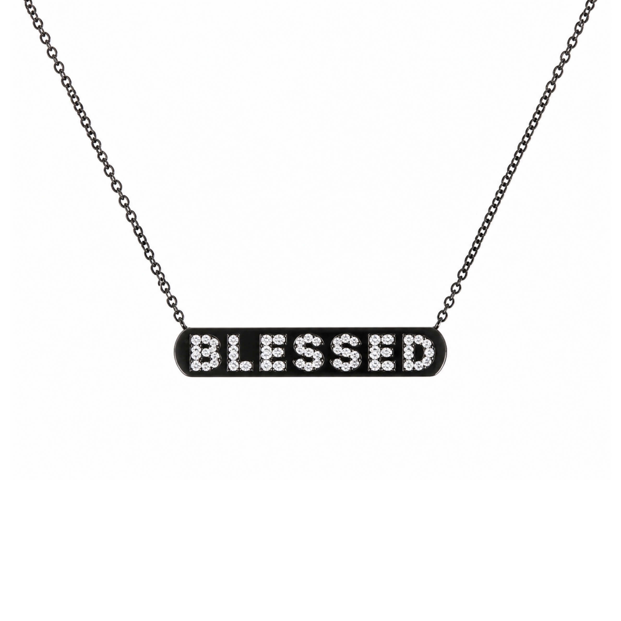 CUSTOM DIAMOND ID BLACK BAR NECKLACE - EmersonRyder 