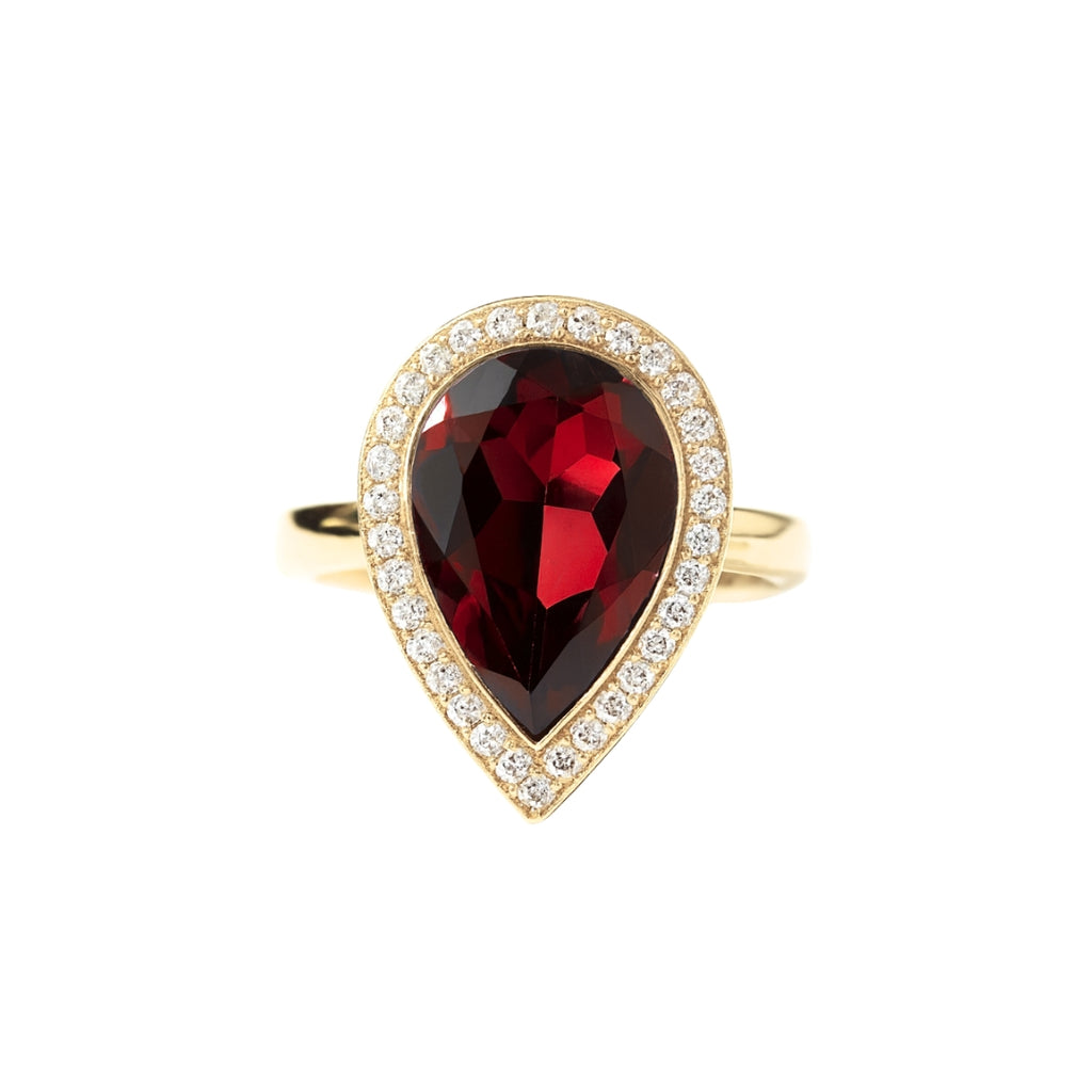 Diamond Bezel Ruby Ring