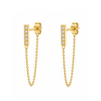 DIAMOND BAR CHAIN STUDS