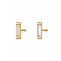 PRINCESS DIAMOND BAGUETTE BAR STUDS