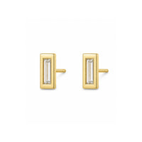 EMERALD CUT BEZEL STUDS