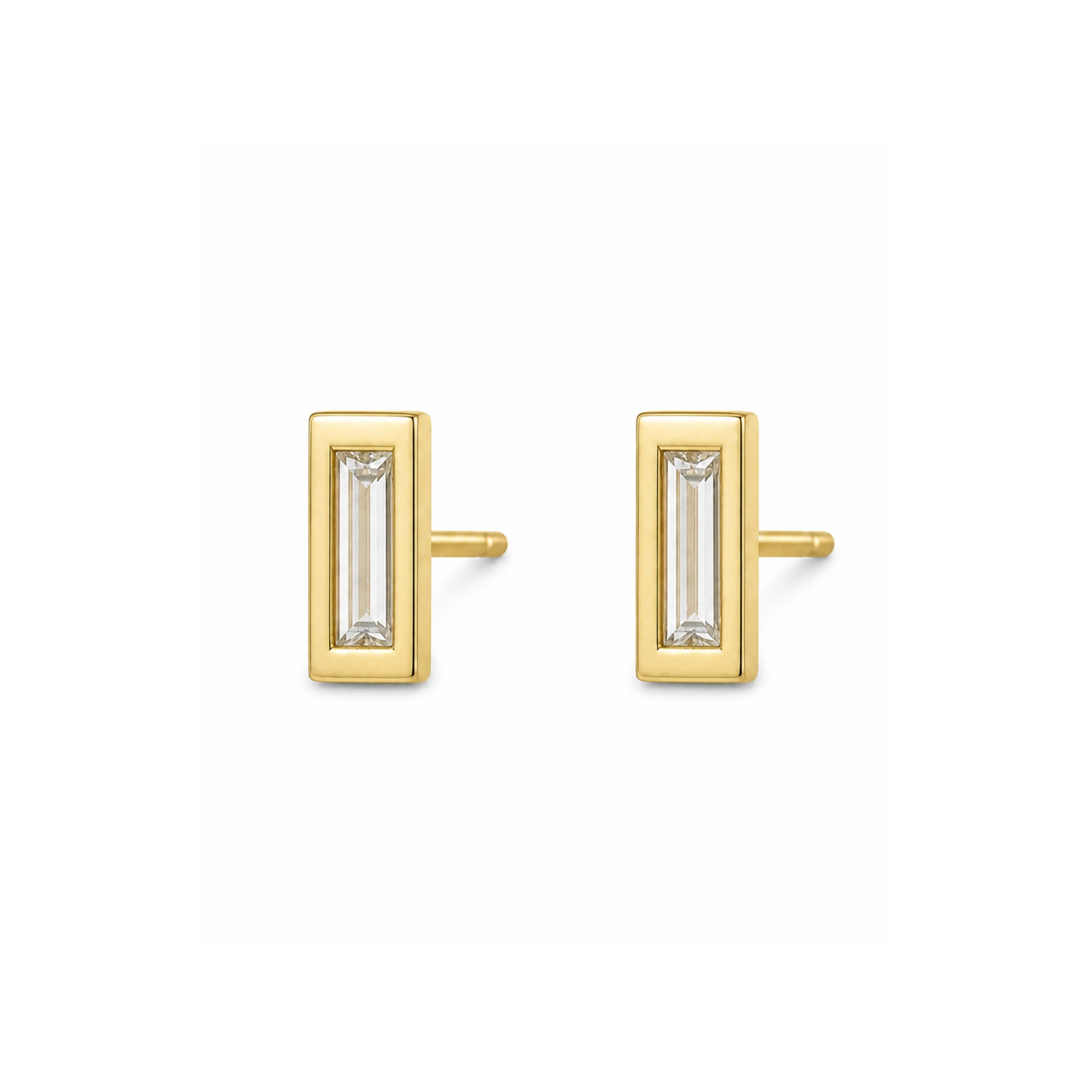 EMERALD CUT BEZEL STUDS - EmersonRyder 