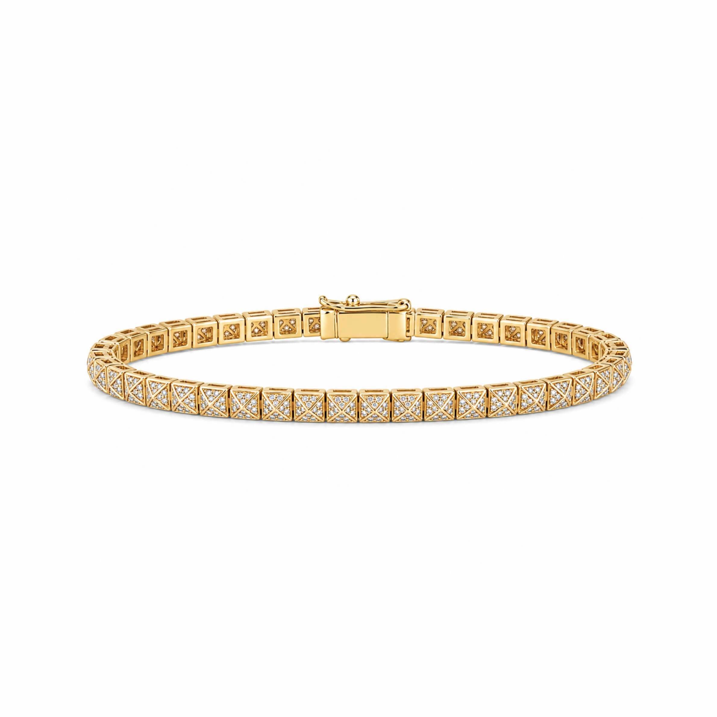 DIAMOND PYRAMID IN LIGHT TENNIS BRACELET - EmersonRyder 