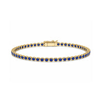 2.48CT SAPPHIRE BEZEL TENNIS BRACELET