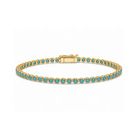 TURQUOISE BEZEL TENNIS BRACELET