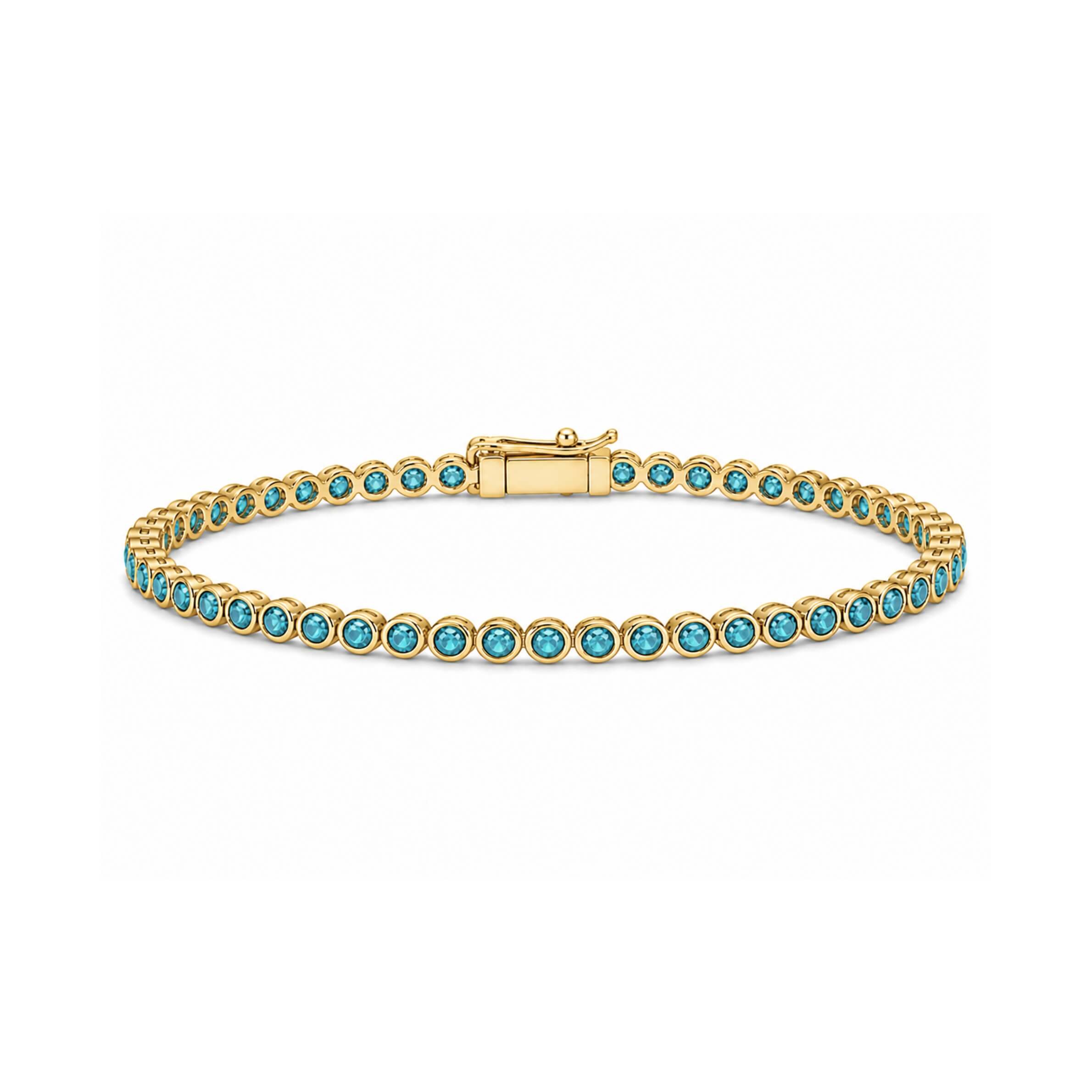 TURQUOISE BEZEL TENNIS BRACELET - EmersonRyder 