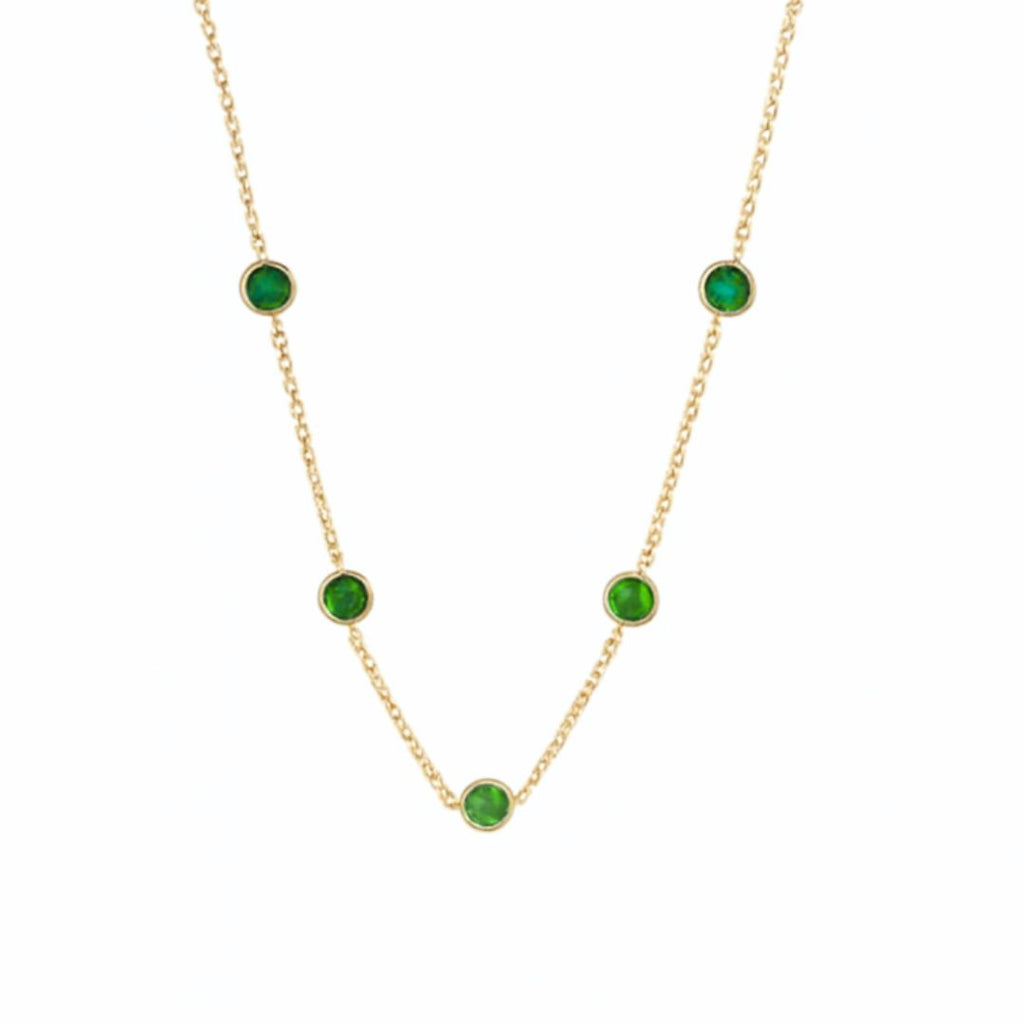 Bezeled Emerald Necklace