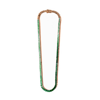TWO-TONED EMERALD TENNIS NECKLACE