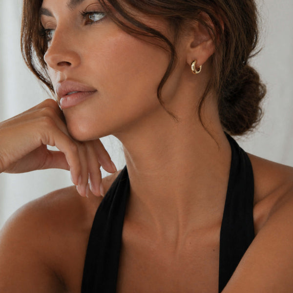 GOLD TUBE HOOP EARRINGS - EmersonRyder 