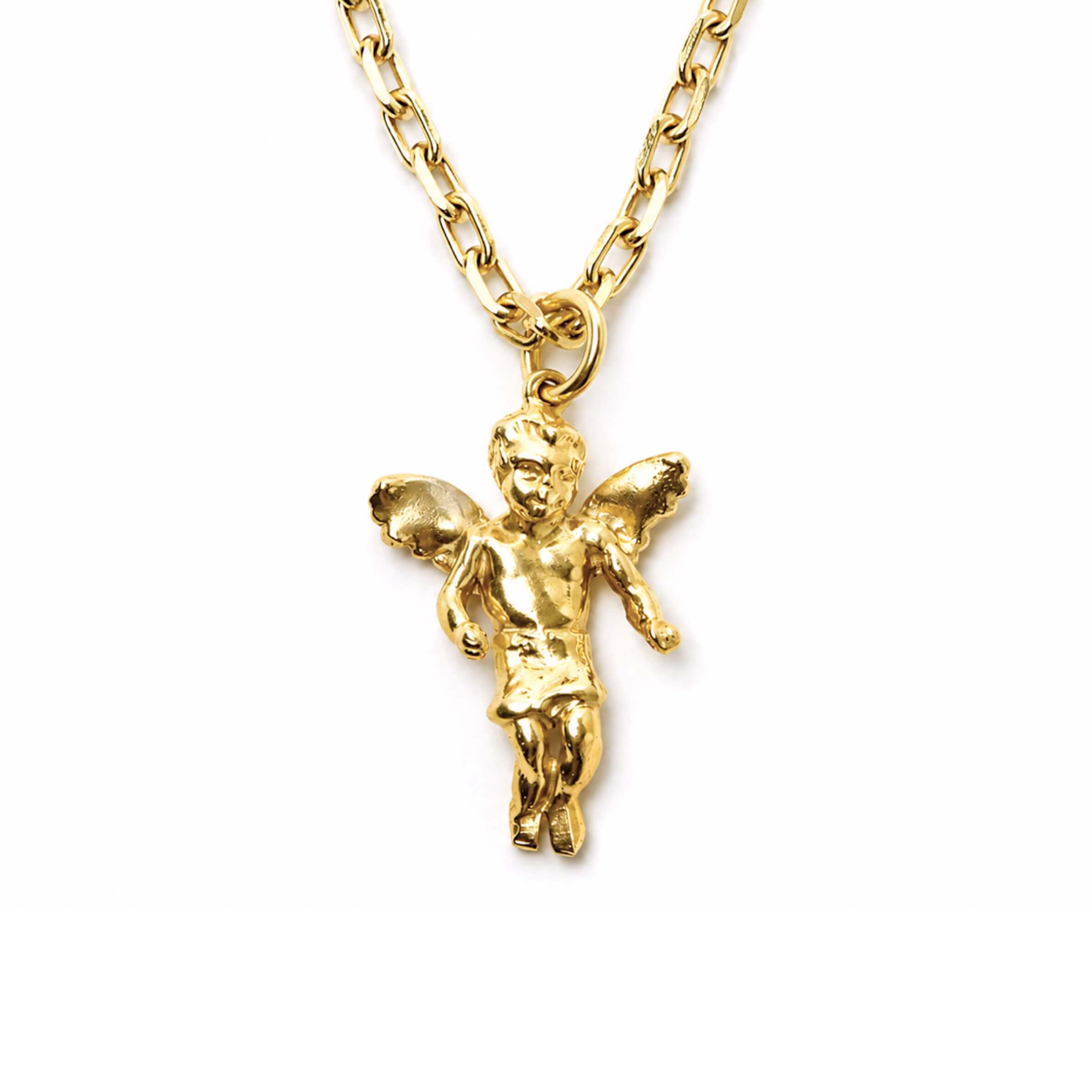XL SOLID GOLD NONA ANGEL NECKLACE - EmersonRyder 