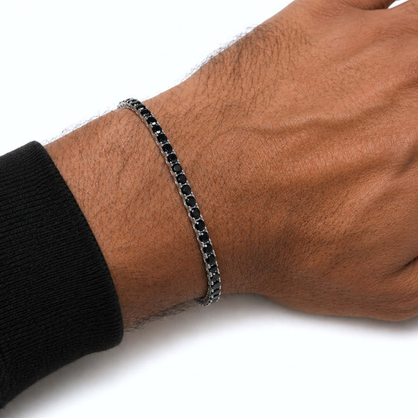 BLACK DIAMOND TENNIS BRACELET - EmersonRyder 