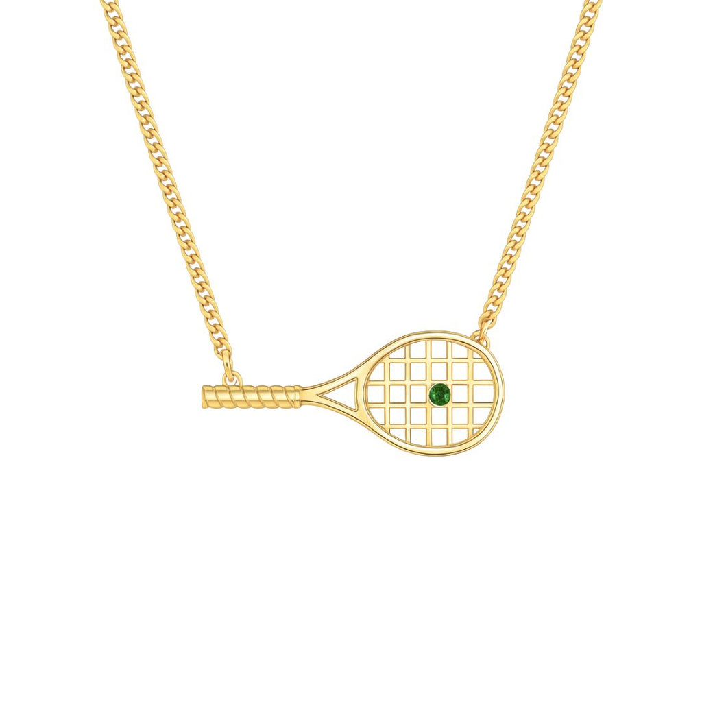 Racquet Necklace with Emerald Ball