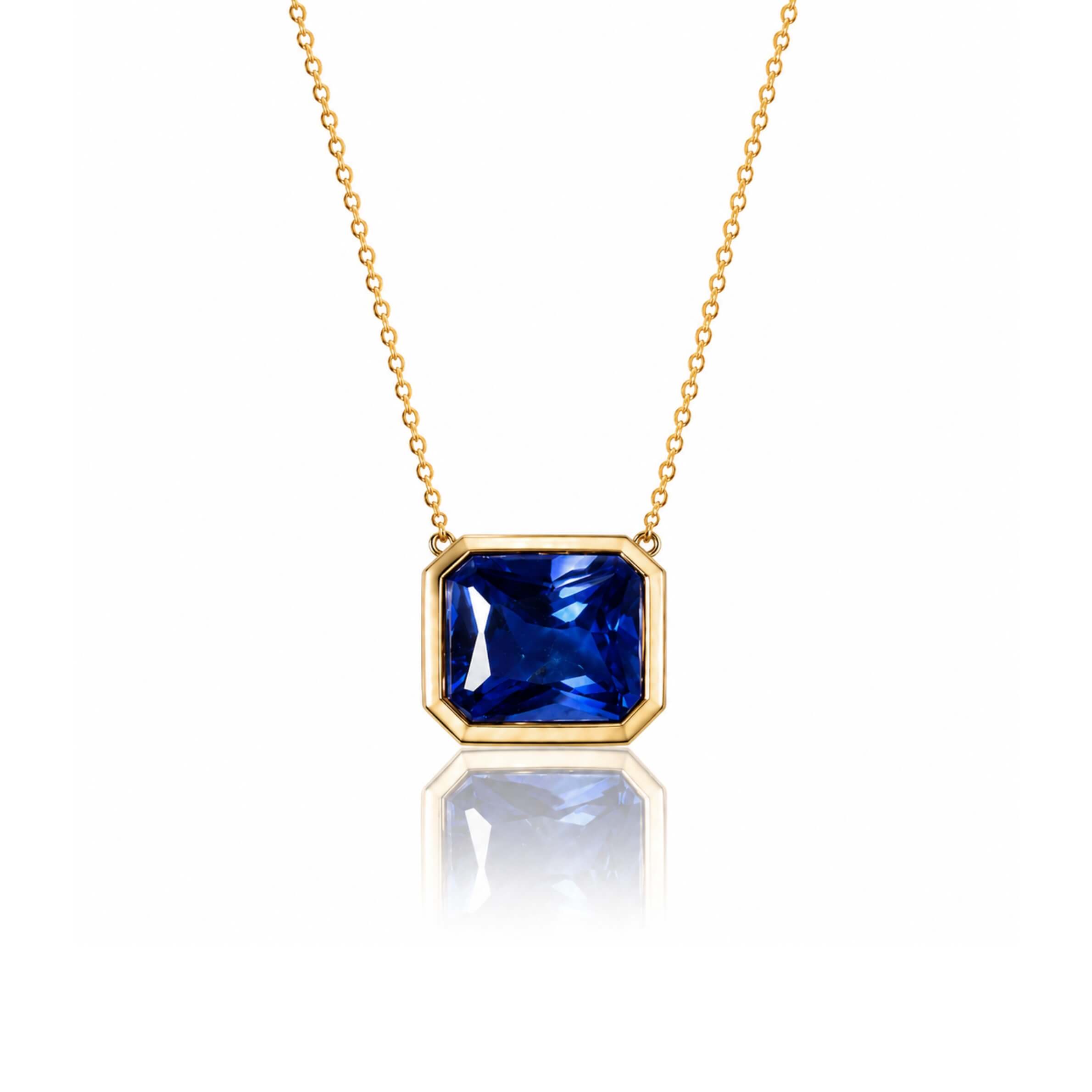 SAPPHIRE CUSHION NECKLACE - EmersonRyder 
