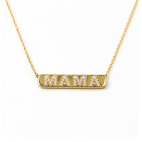 MAMA DIAMOND GOLD BAR NECKLACE