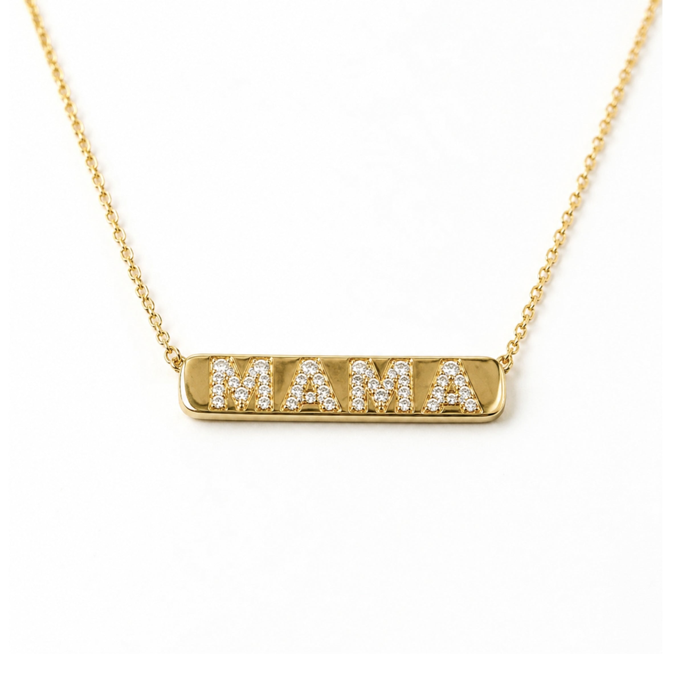 MAMA DIAMOND GOLD BAR NECKLACE - EmersonRyder 