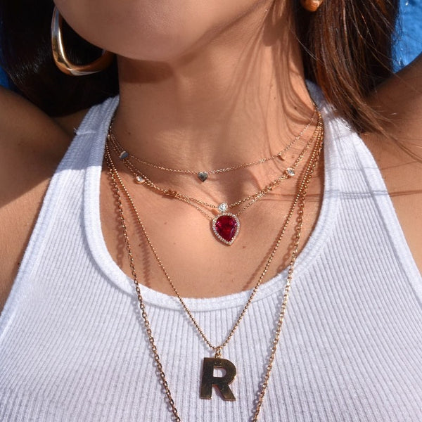 Diamond Bezel Ruby Necklace - EmersonRyder 