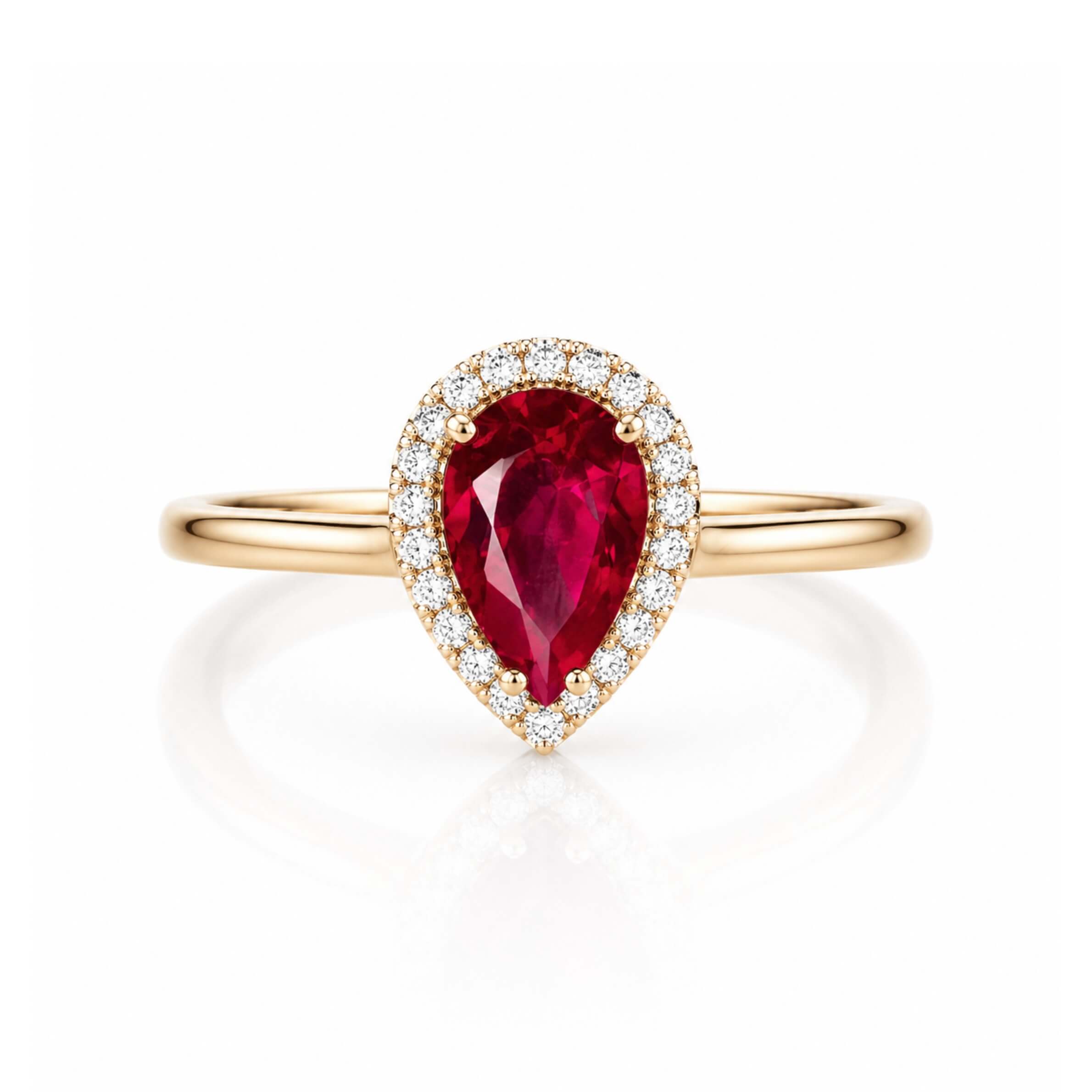 RUBY PEAR DIAMOND BEZEL RING - EmersonRyder 