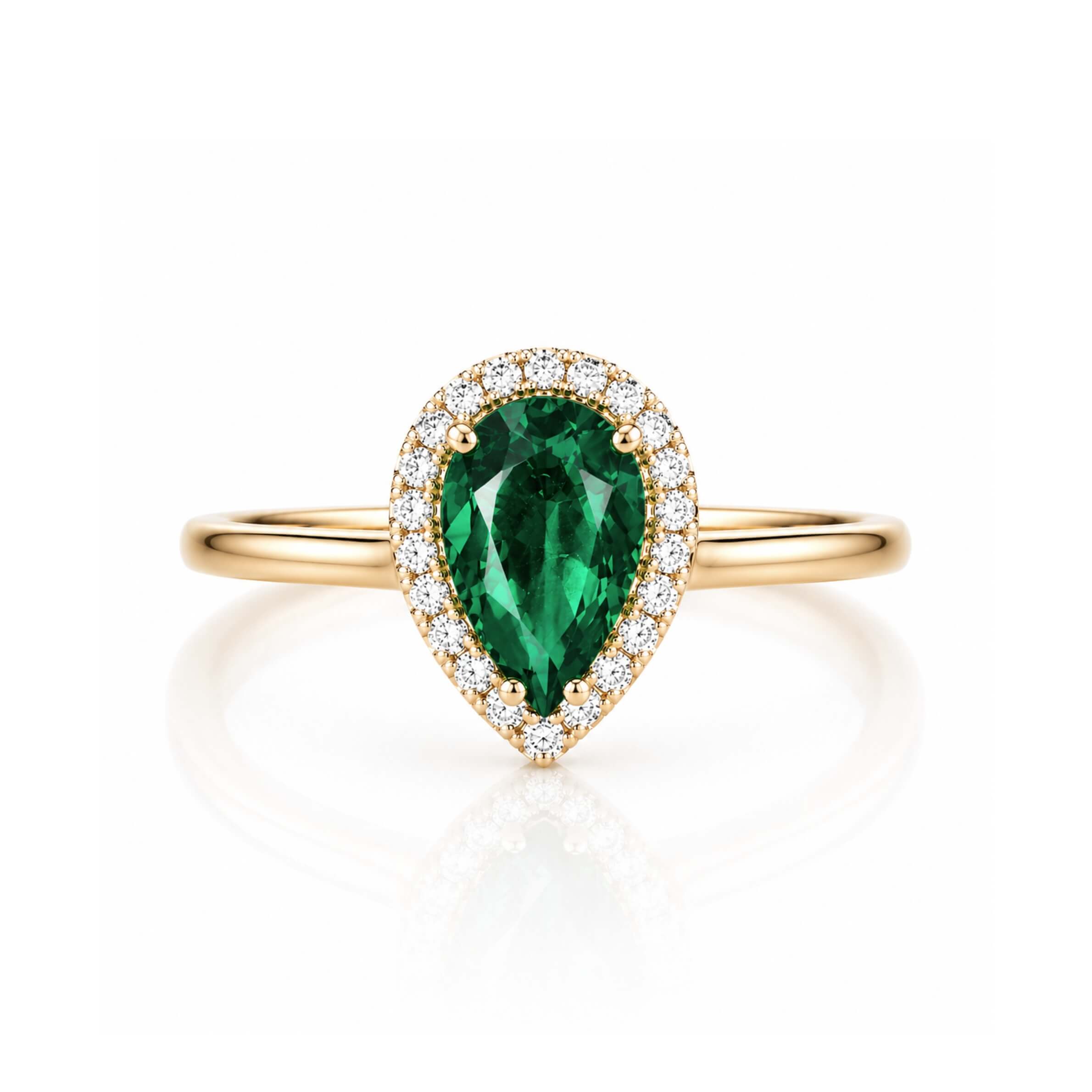EMERALD PEAR DIAMOND BEZEL RING - EmersonRyder 
