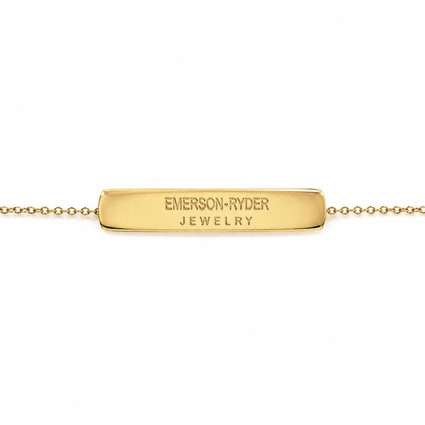 CUSTOM DIAMOND ID GOLD BAR NECKLACE - EmersonRyder 