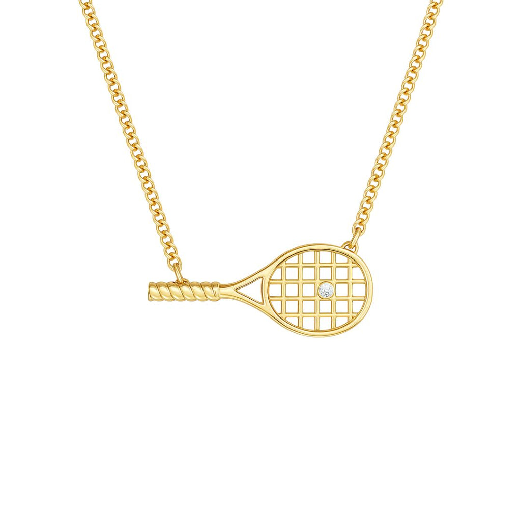 Racquet Necklace with Diamond Ball