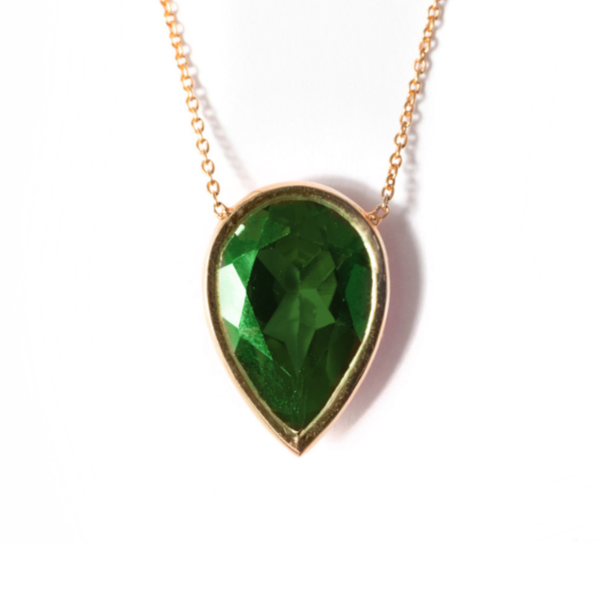 Pear Emerald Necklace