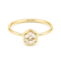 LAB DIAMOND CRUZ HEXAGON RING