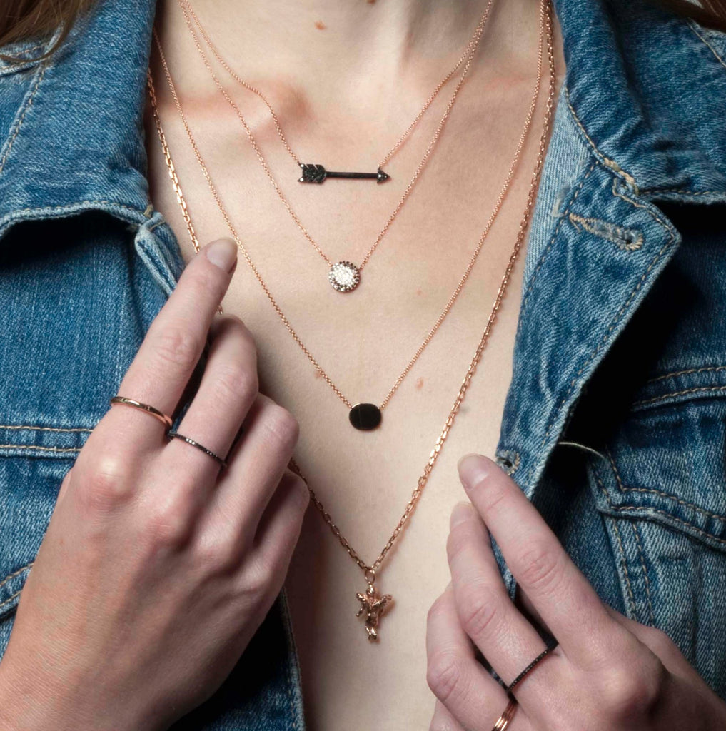 Solid Gold Oval Necklace