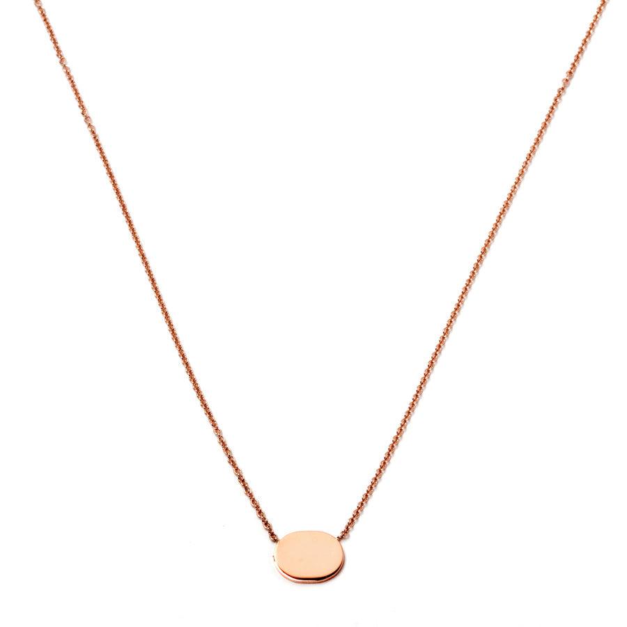 Solid Gold Oval Necklace