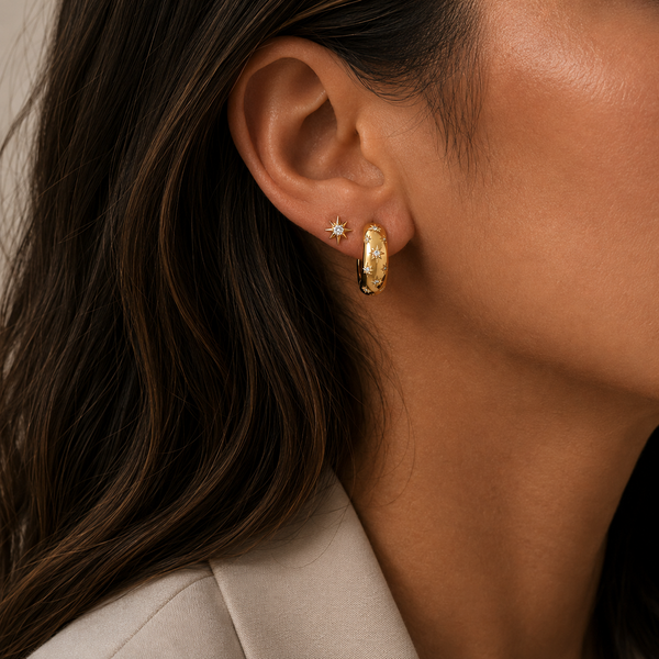 DIAMOND STARBURST BUBBLE STUDS