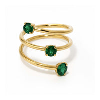 0.35CT EMERALD 3 BOYS SPIRAL RING