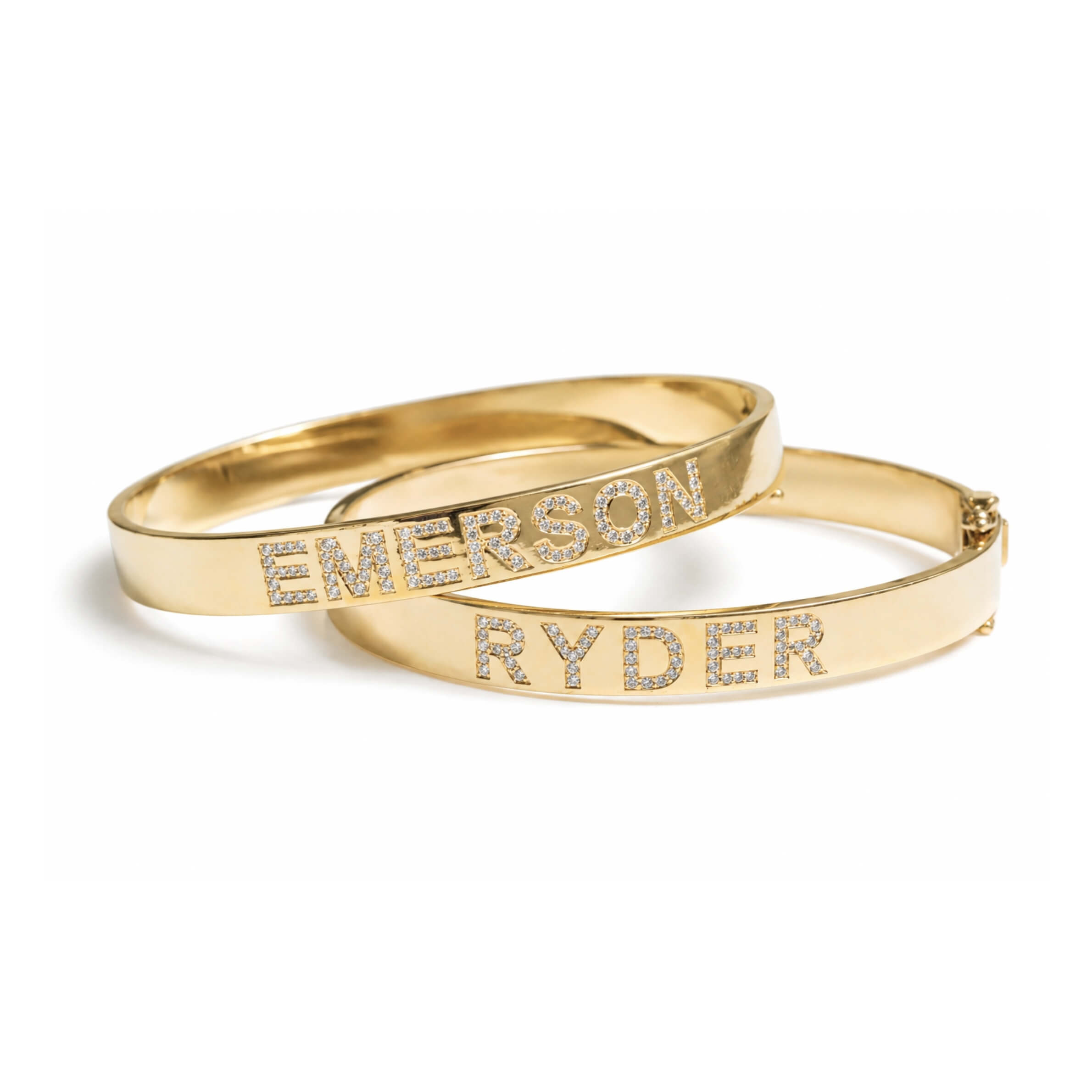 CUSTOM DOUBLE-SIDED PAVÉ ID BANGLE - EmersonRyder 