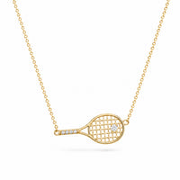 0.04CT DIAMOND BALL RACQUET NECKLACE