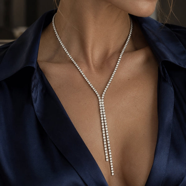 9.60CT DOUBLE DIAMOND TENNIS LARIAT