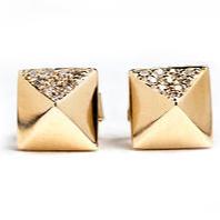 Diamond Pyramid Stud Earrings
