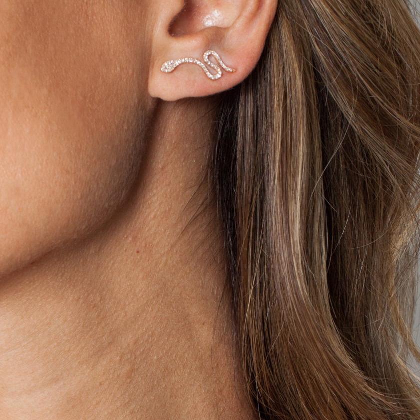 Diamond Snake Earring