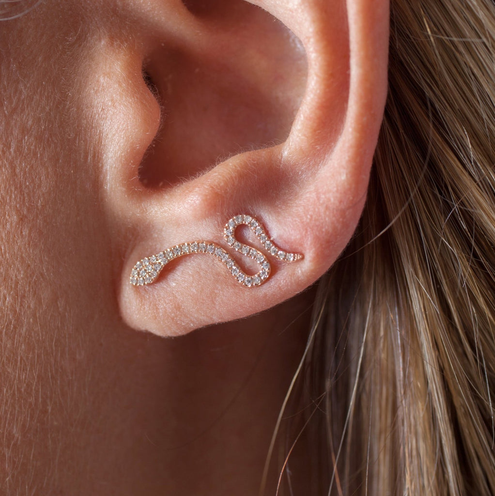 Diamond Snake Earring