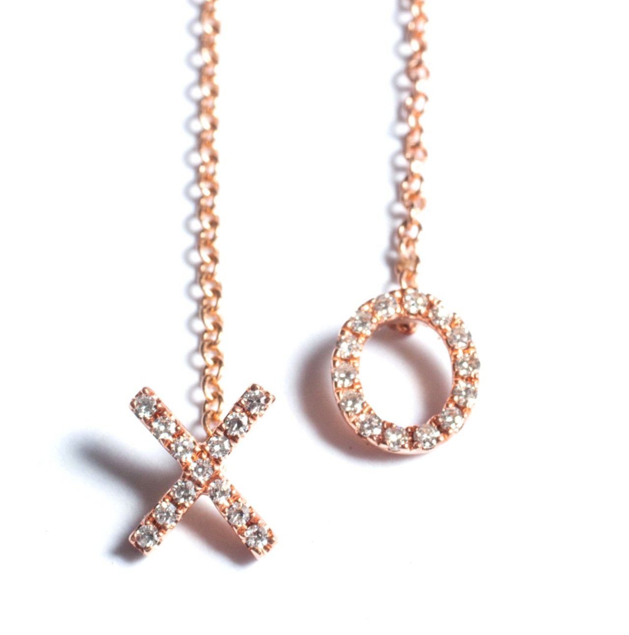 Diamond XO Chain Earrings - EmersonRyder 