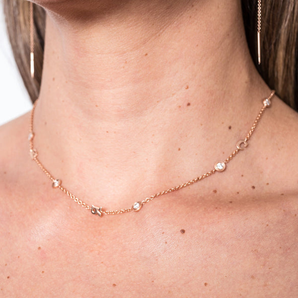 5 Diamond Custom Initial Necklace - EmersonRyder 