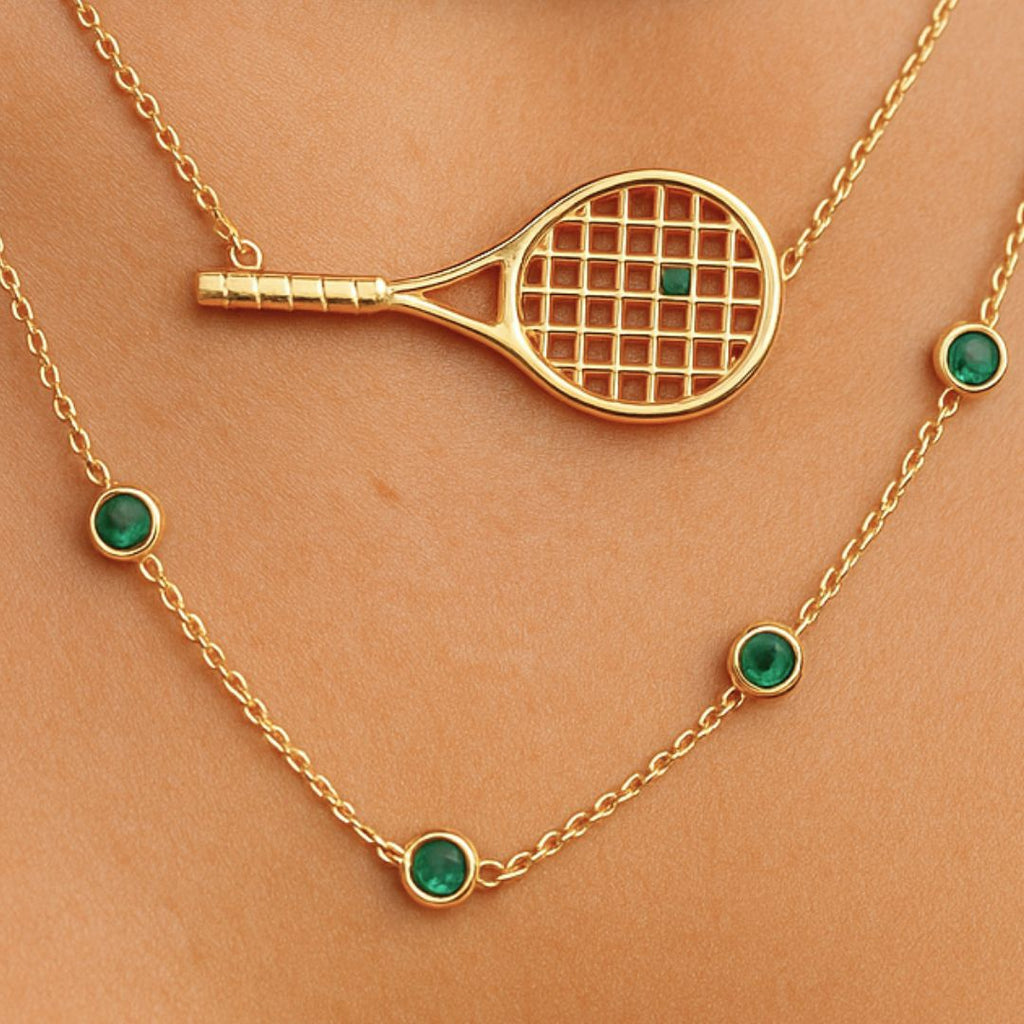 Bezeled Emerald Necklace