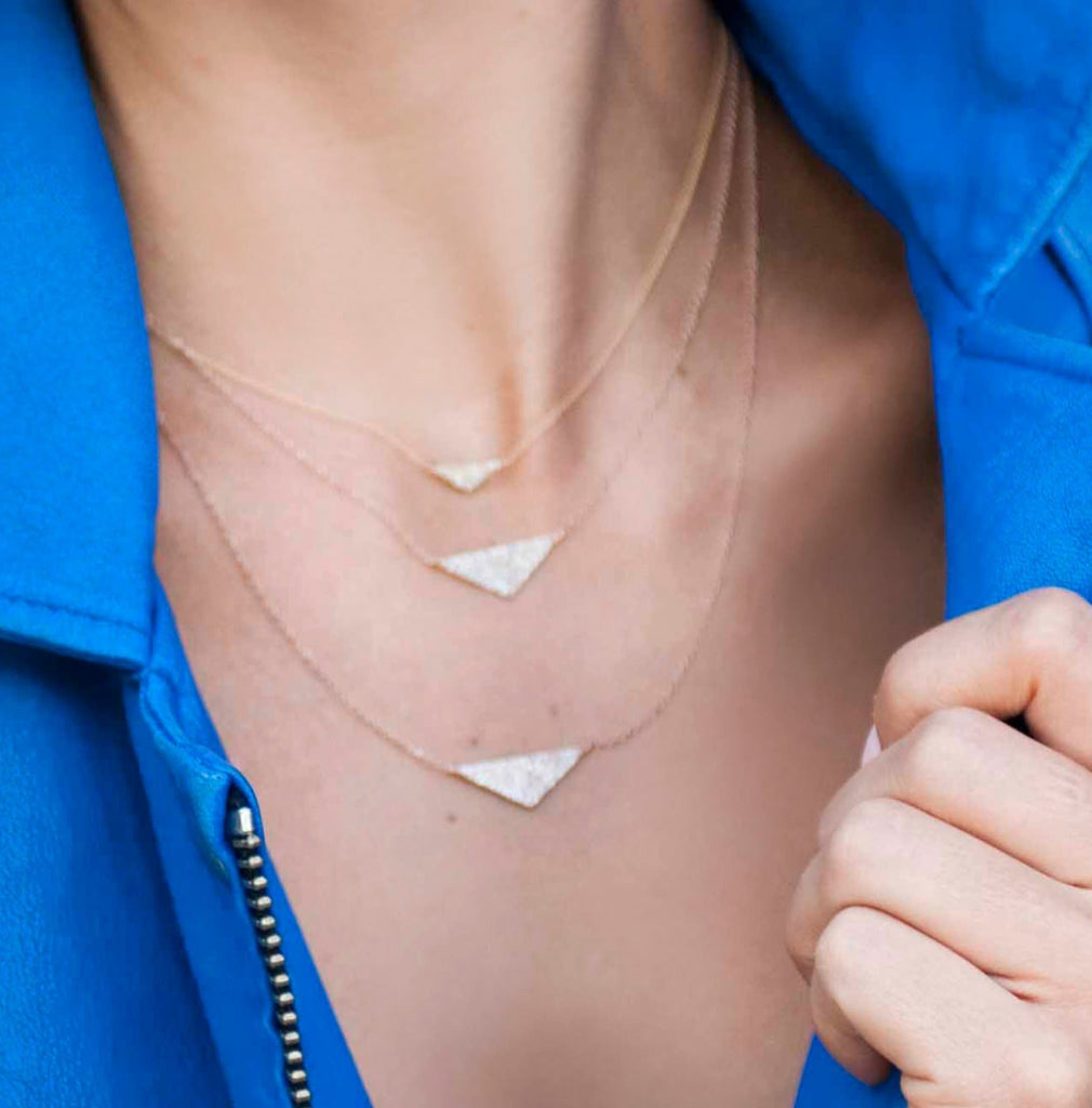 Large Diamond Triangle Necklace