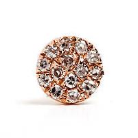 Diamond Disc Stud Earrings
