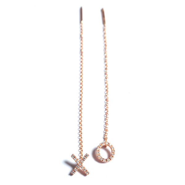 Diamond XO Chain Earrings - EmersonRyder 