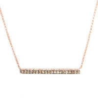 CHAMPAGNE & WHITE DIAMOND BAR NECKLACE