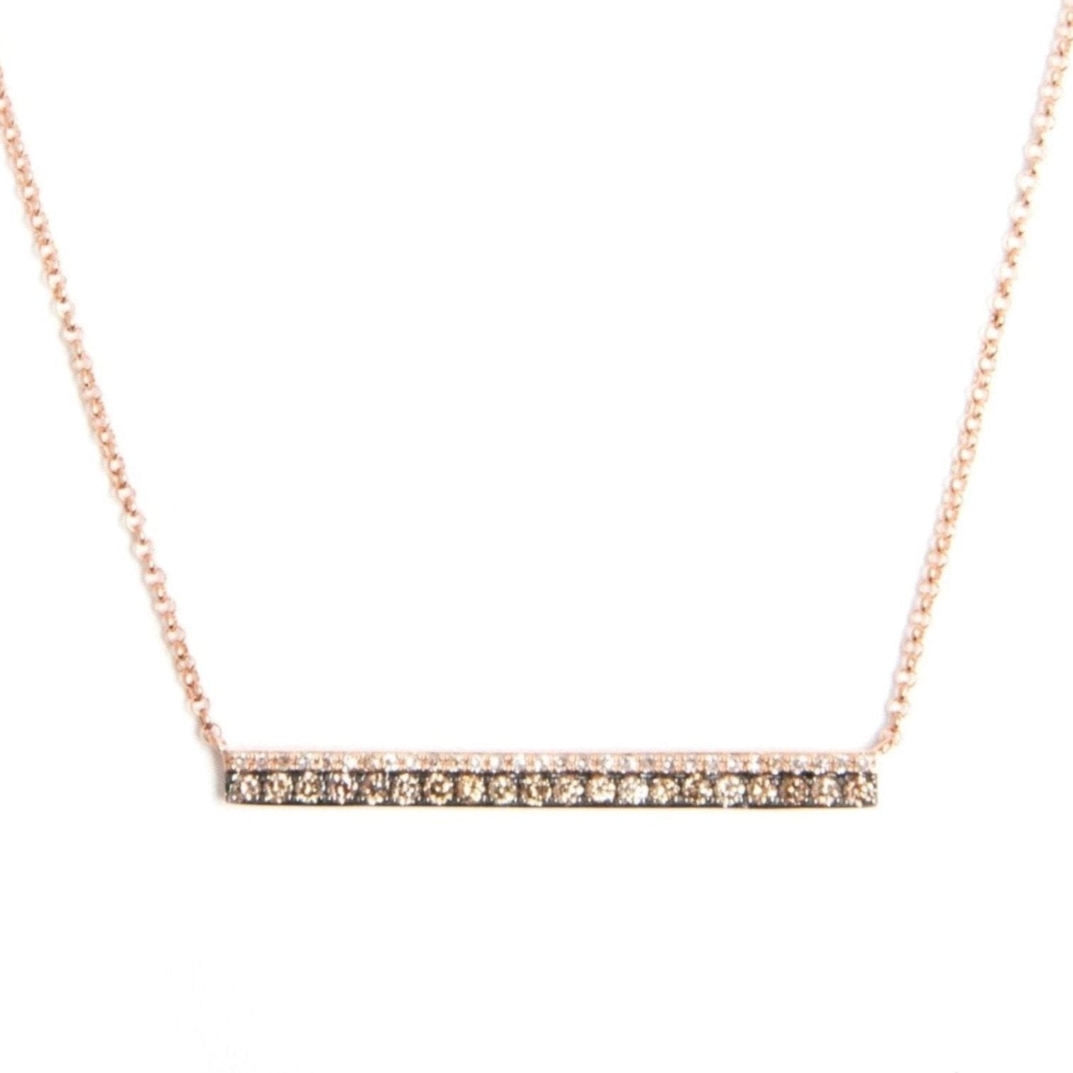 Champagne & White Diamond Double Bar Necklace - EmersonRyder 