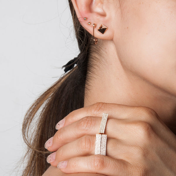 Diamond Safety Pin Earrings - EmersonRyder 