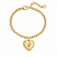 DIAMOND STARBURST BUBBLE HEART BRACELET