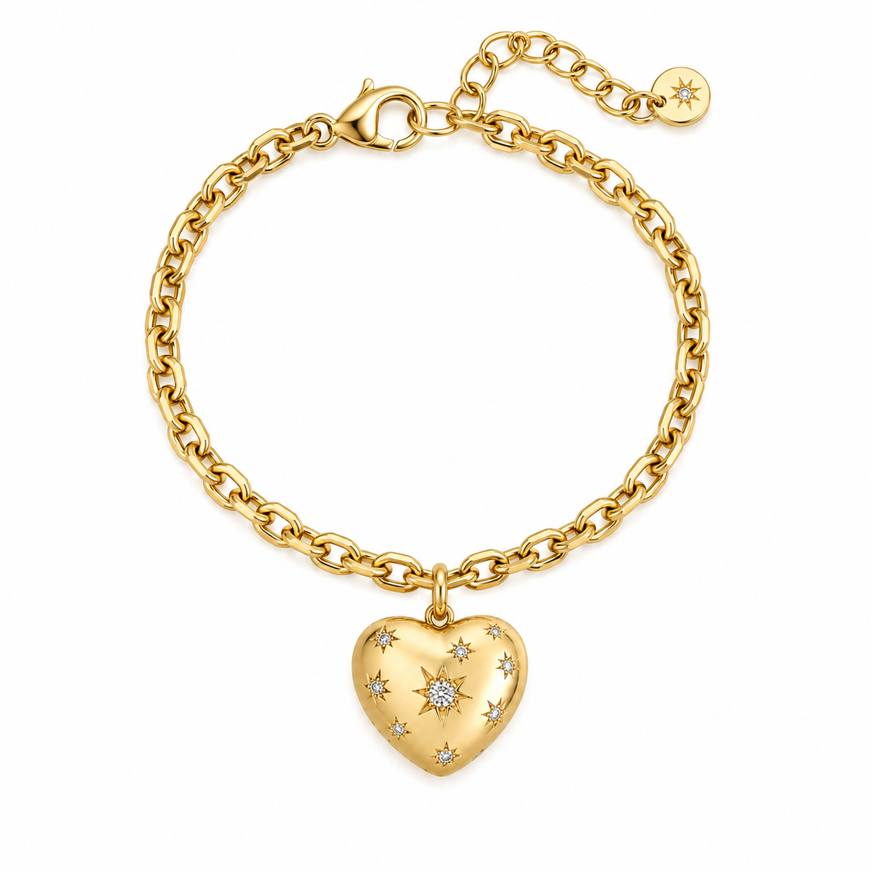 DIAMOND STARBURST BUBBLE HEART BRACELET - EmersonRyder 